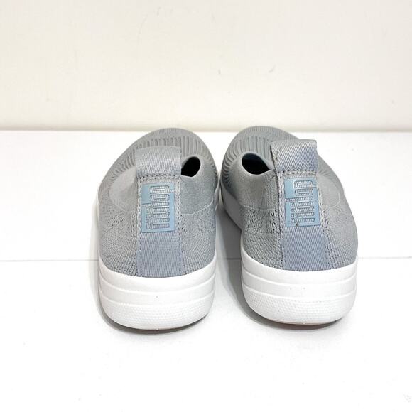 FitFlop Womens Uberknit Ballerina Flats Size 8.5 Gray Slip‎ On Knit Toning Shoes